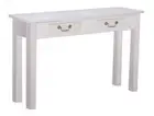 Hall Table, 120x35, Small Table, White, Timber Table, 2 Drw Table.