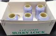 J&P Coats Bulky Lock 100% Textured Nylon Purple Thread Overlock Set of 5