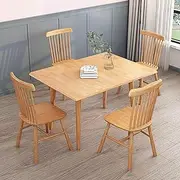5 Piece Extendable Dining Table Set Compact Modern Tables and Chairs for Home, Apartment with 4 Chairs, Rubber Wood, Space Saving