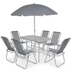 Outdoor Dining Set Furniture Steel and Textilene Table&Chair 6/8 Piece vidaXL