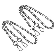2 Pcs 24" Purse Chain Strap Iron Bag Strap Replacement for Handbag Clutch Black