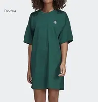 在飛比找Yahoo奇摩拍賣-7-11運費0元優惠優惠-特賣--Adidas 愛迪達 三葉草 圓領T恤裙 綠色 純色