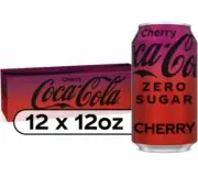 Coca Cola Zero Sugar Cherry Cola Soda 12 pack Coke
