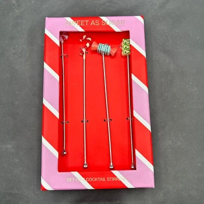 Anthropologie Sweet As Sugar Cocktail Stirrers Candy Theme Barware Set of 4