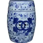 Chinese Inspired Blue and White Porcelain Drum Stool / Side Table (DS-UW)