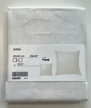 IKEA AINA Pillow Cushion Cover 100% Linen White 26"x26" New 005.400.46