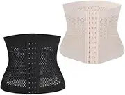 [Healeved] 2Pcs Maternity Waist Belt Slimming Abdominal Wraps for Postpartum Support Breathable Comfortable Design XXL Black and Light Apricot