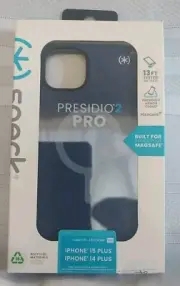 Speck Presidio 2 Grip Case for iPhone 14 Plus/ 15 Plus with MagSafe - Blue