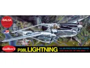 Guillows 2001 - P-38 Lightning Balsa Plane Model Kit 1:16 Scale 40" Wing Span
