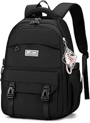 [Tanou] Girls' School Backpack, 28L Large Backpack for Teenagers, Waterproof, Simple and Stylish School Bag for Girls 10-18 Years, Casual Daypack with Pendant
