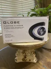 New Floating Black Globe LED Lights C Shape Magnetic Levitation World Desktop