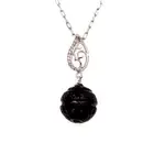 Carved Tahitian Pearl Necklace 18k Gold 11.2 mm 16" Certified $2,290 817266