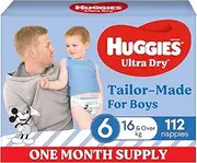 Huggies Ultra Dry Nappies Boy Size 6 (16kg+) 1 Month Supply 112 Count