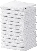 Towel and Linen Mart White Salon Towels, Pack of 12 (Not Bleach Proof, 16 x 27 Inches) Highly Absorbent Towels for Hand, Salon, Gym, Beauty, Spa, and Home Hair Care (White)