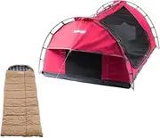 Kings Pink Double Swag Camping Hiking Dome Tent 4WD + Premium Sleeping Bag -5°C