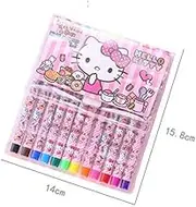 Painting Watercolor Pen Girl Cartoon Painting Pen Set Kids Gift 12 pcs/Set Creative Novel Hello KT 12 Colors,White