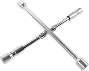 Angoily Heavy Duty 4-way Cross Wrench Lug Wrench Removal Tool for Car Chrome-vanadium Steel Compact