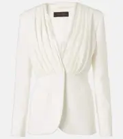 [Max Mara] Max Mara Gradi draped crêpe jacket UK 16 white