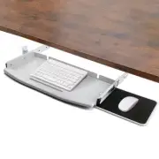 22"x16" Steel Keyboard Tray Under Desk Drawer Sliding Pull Out w/360° Mouse Tray