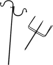 SUPVOX Outdoor Garden Shepherd Hook Multi-Function Lantern Hook Bird Feeder Hanger Stand