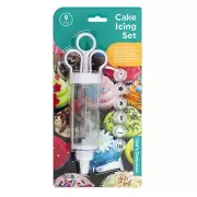 x9 Piece Cake Icing Set Nozzles Decorating Kit Syringe Frosting Decoration Decor