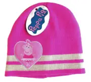 PEPPA PIG GIRLS PINK BEANIE KNIT HAT, GIRLS ACCESSORIES Winter Headwear