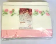 Vintage Chatham Blankets Moss Rose 72"x90" Twin Double Bed Blanket - NOS ~ MS
