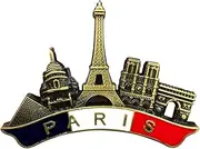 Retro Paris Metal - Retro Paris Stickers | Creative Stereo Cartoon | Retro Landscape | Shape Magnets Kitchen | Travel Souvenirs | Decorative Paris Tower | Colorful Retro Paris