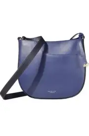 NWT RADLEY London Pockets Medium Leather Ziptop Crossbody Bag Sapphire Blue