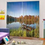 Clear Water, Blue Sky 3D Curtain Blockout Photo Printing Curtains Drape Fabric