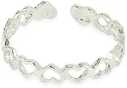 [Silver Rock Jewellery] 925 Solid Sterling Silver Adjustable Open Heart Toe Ring