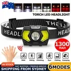 Head Torch LED Headlight COB Camping Headlamp USB Rechargeable Flashlight Lamp