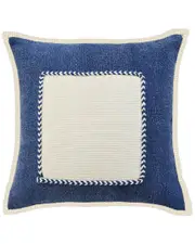 LR Home Sabien Navy Framed Throw Pillow 20 x 20 Blue