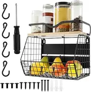 Magnetic Shelf for Fridge, Large Container Magnetic Spice Rack, Magnetic Fridge Shelf Fruit Spice Wall Basket, Fruit Basket for Kitchen Organization and Storage Pantry Storage