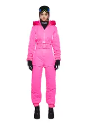 [Club Exx] Aurora Beam Liquid Velvet Snowsuit - Pink