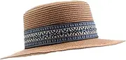 [IFSUN] Men Women Wide Brim Straw Boater Sun Hat Beach Vintage Flat Hat