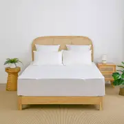ESSN Commercial Corner Strap Quilted Cotton Mattress Protector White Queen Bed
