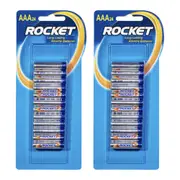 2x 24pc Rocket AAA 1.5V Multi-Purpose Long Lasting Alkaline Battery/Batteries