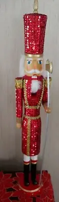 24" RED Christmas Tall Slim sequin Nutcracker Valentine