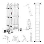 VEVOR Multi-Purpose Folding Ladder 7-in-1 3 Step 12ft Reach Height for Work