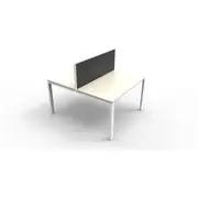 RAPIDLINE RAPID INFINITY PROFILE LEG WORKSTATION Double Sided With Screen 2 Person W1200 x D1400 x H1200mm Natural White with Cable Entry Holes