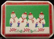 TOWN & COUNTRY LIVING SET OF 4 SNOWMEN JOY VINYL RETANGULAR PLACEMATS NEW