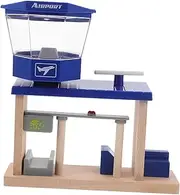 OHPHCALL Early Learning Toy Creative Wooden Airplane Station Set Role for Toddlers Safe Fun