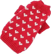 VILLFUL Cute Small Dog Sweater Knitted Heart Pattern Warm Winter Vest for Household Pet