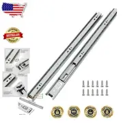 Silver Anti-Corrosion Full Extension Drawer Slides - 100LB Capacity, 10 Pairs