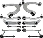 12PCS Front Upper & Lower Control Arm Sway Bar Link Tie Rods Kit Compatible With G30 5-Series 31106861165 31106861182 32106868688