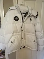 Polo Ralph Lauren Men Alpine World Cup Down Hood Puffer Jacket White XXL/TTG NWT