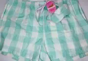 NWT PETER ALEXANDER LADIES CHECK SHORTS & EYE MASK SET SIZE 3+ / AU 24 - 26