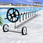 5.5m Aqua Buddy Pool Cover Roller Adjustable Swimming Pool Solar Blanket Reel Blue