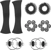 Tabanzhe 8PCS Decompression Fidget Sensory Six Roller Chain Infinite Flip Key Ring Set,Acupressure Stress Reducer Set,Anxiety Stress Relief for ADHD ADD Autism Adults Children Teens(Black)